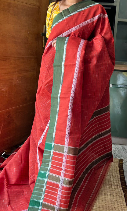 RED NARAYANPET SAREE