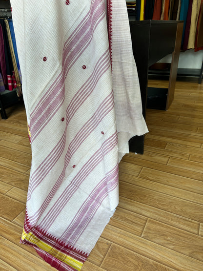OFF WHITE DHANIAKHALI SAREE