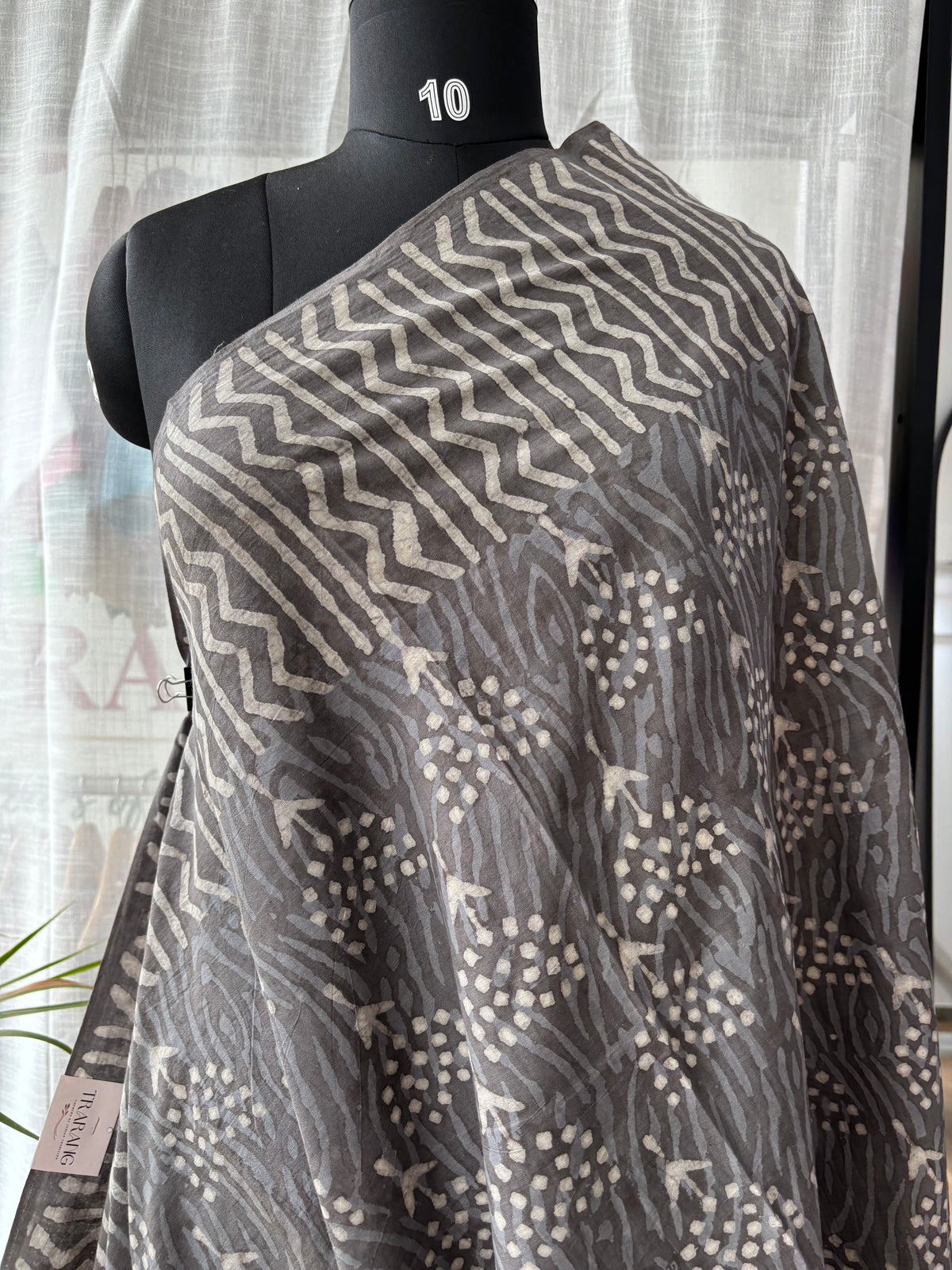 GREY DABU MUL SAREE