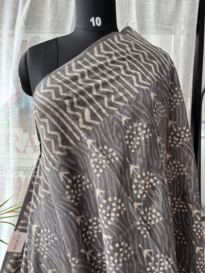GREY DABU MUL SAREE