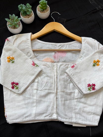 WHITE EMBROIDERED  BLOUSE