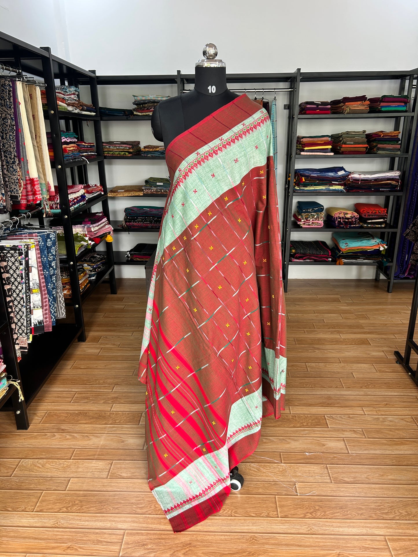 MARRON DHANIAKHALI SAREE