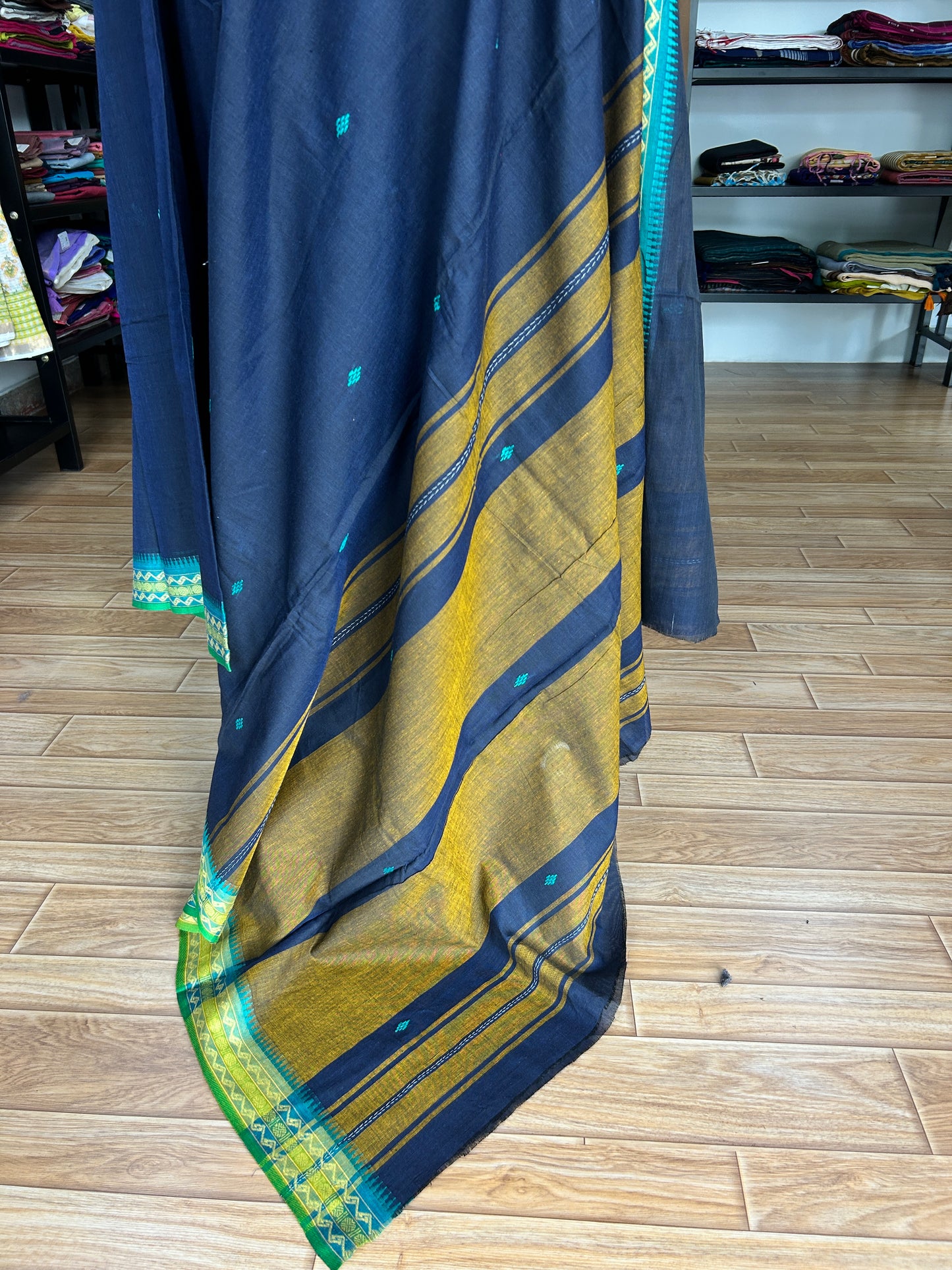BLUE DHANIAKHALI SAREE
