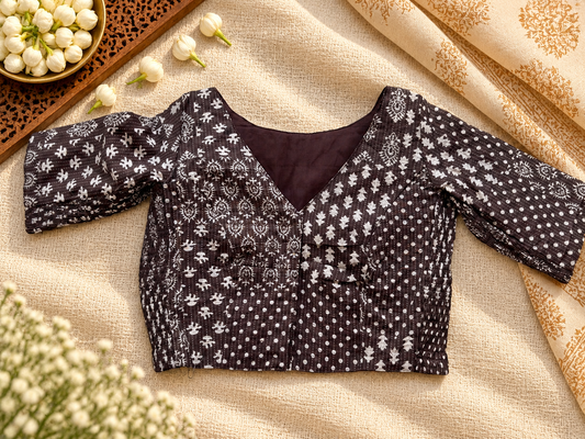 BROWN STRECHABLE BLOUSE