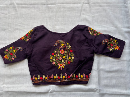 Brown Embroidered blouse