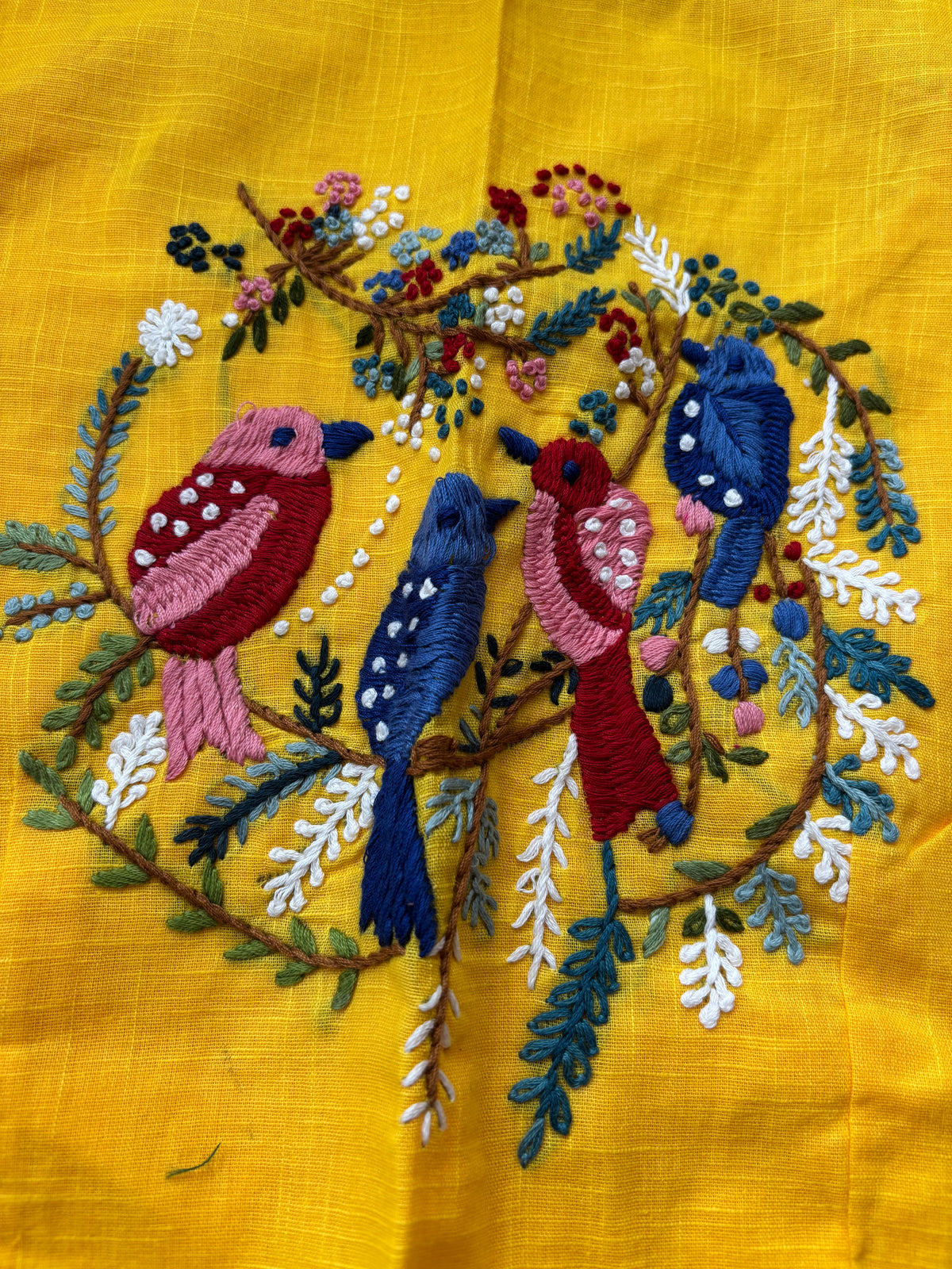 YELLOW EMBROIDERED  BLOUSE