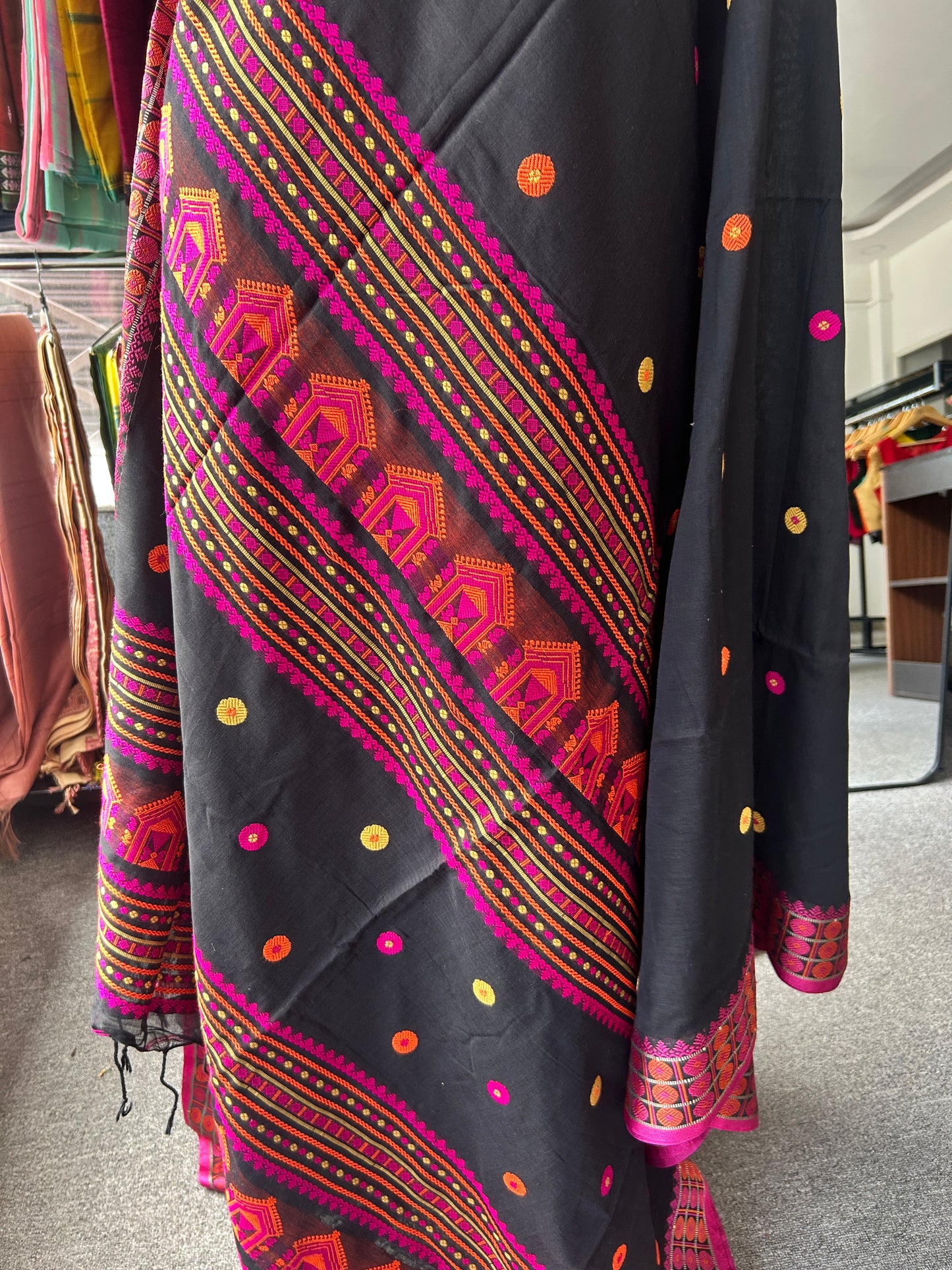 BLACK MERCERISED SAREE