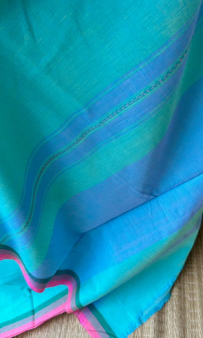 BLUE DHANIAKHALI SAREE