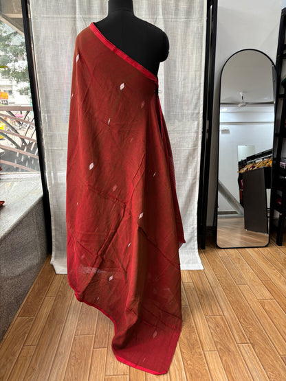 MAROON JAMDANI SAREE
