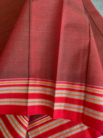 MARRON HANDLOOM ILKAL SAREE