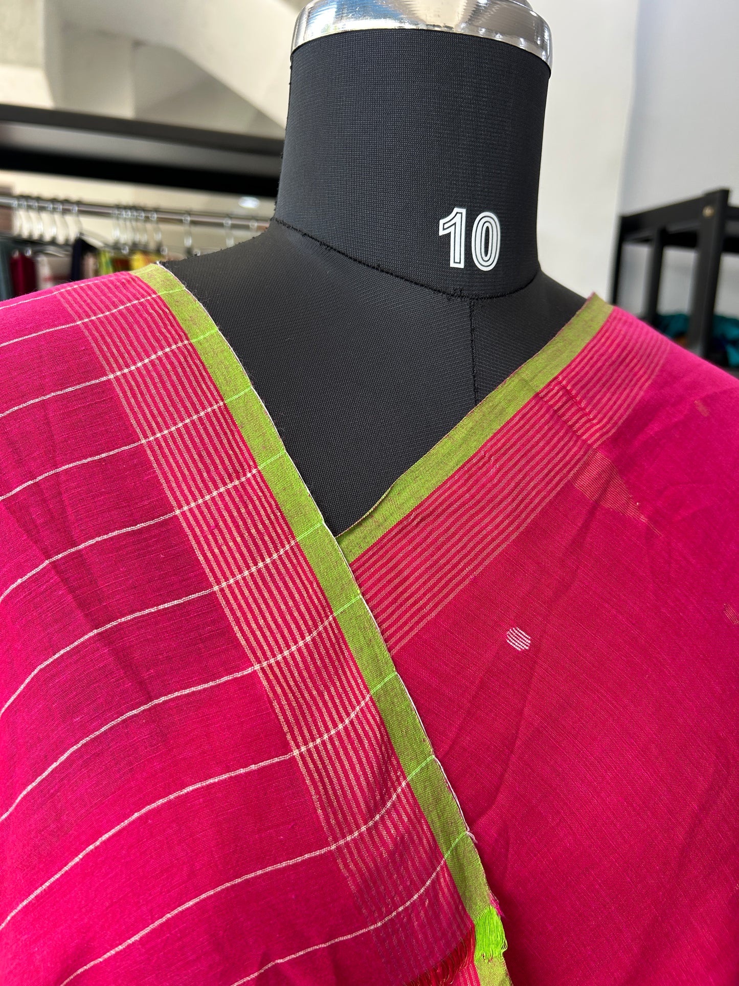 PINK KHADI JAMDANI SAREE