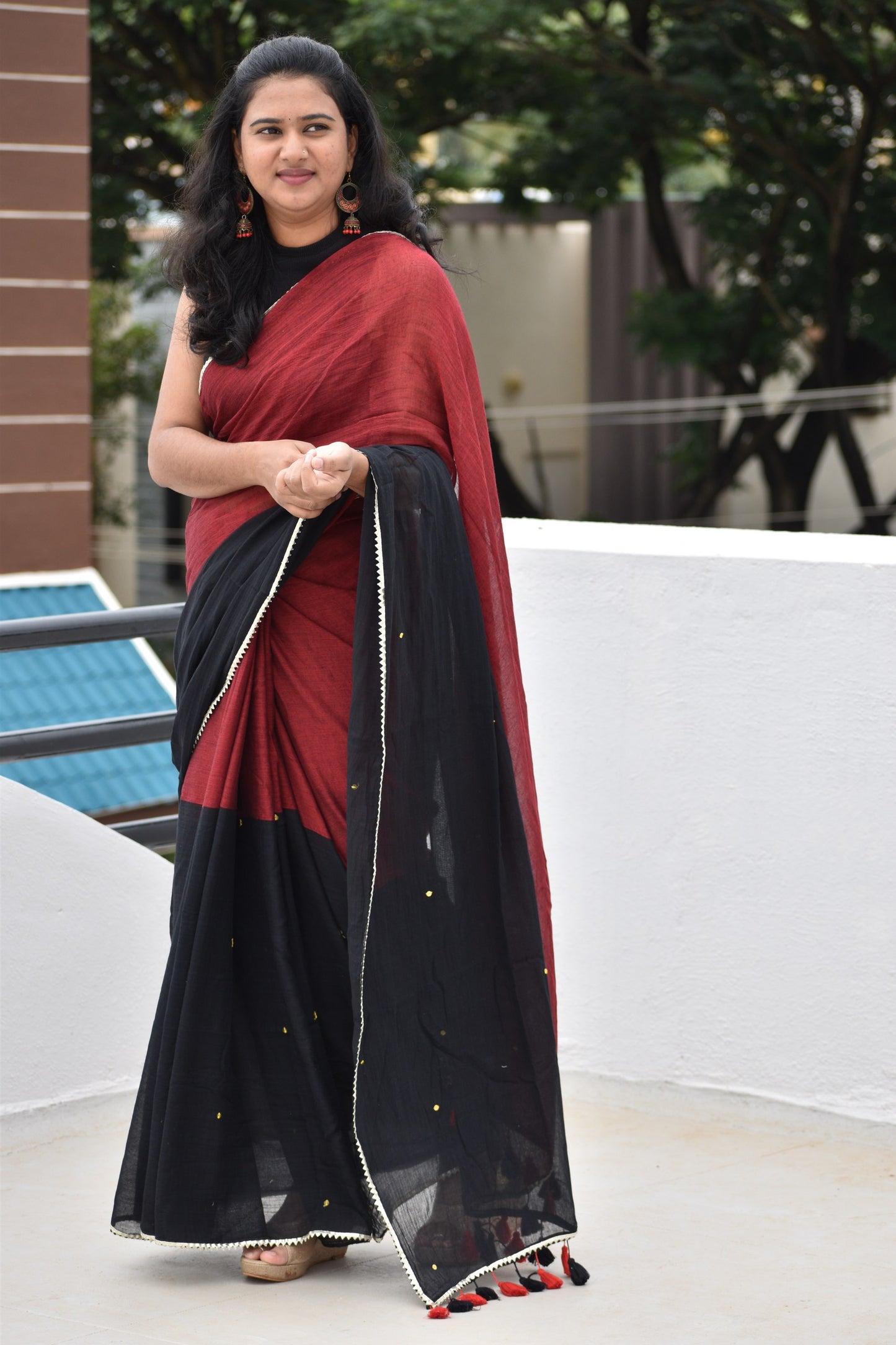 BLACK  MUL SAREE