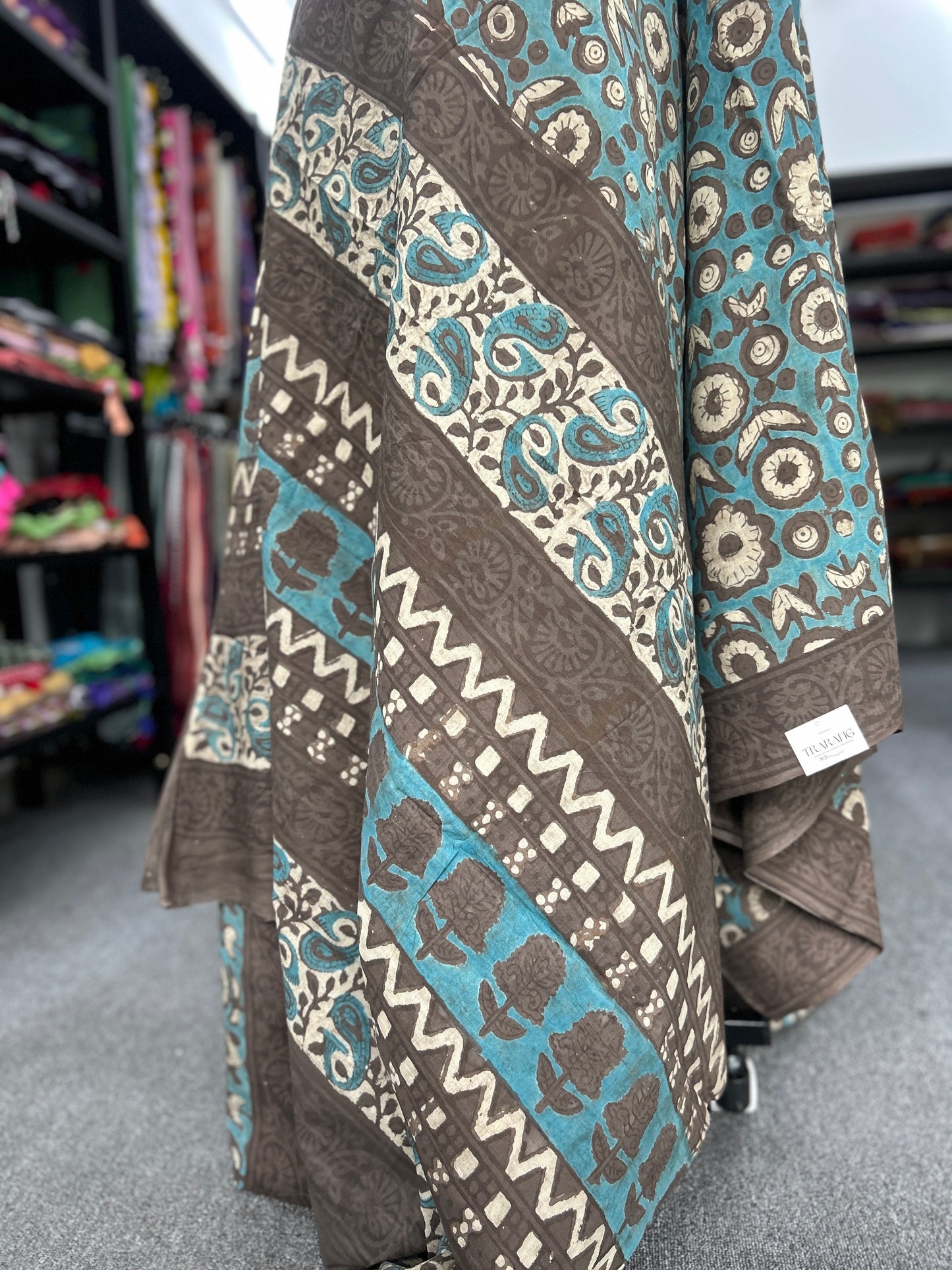 GREEN AJRAKH MUL SAREE