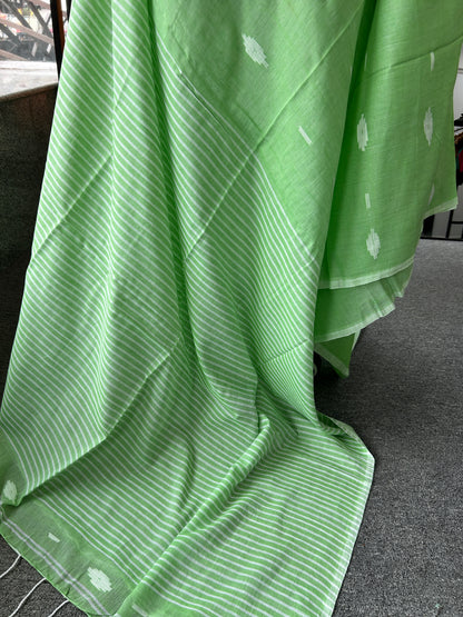 GREEN MUL JAMDANI SAREE