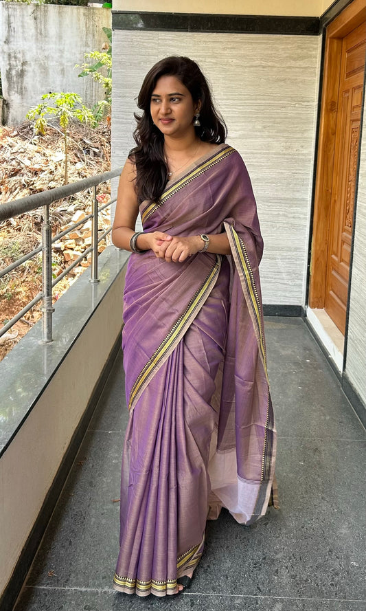 LAVENDER NARAYANPET SAREE