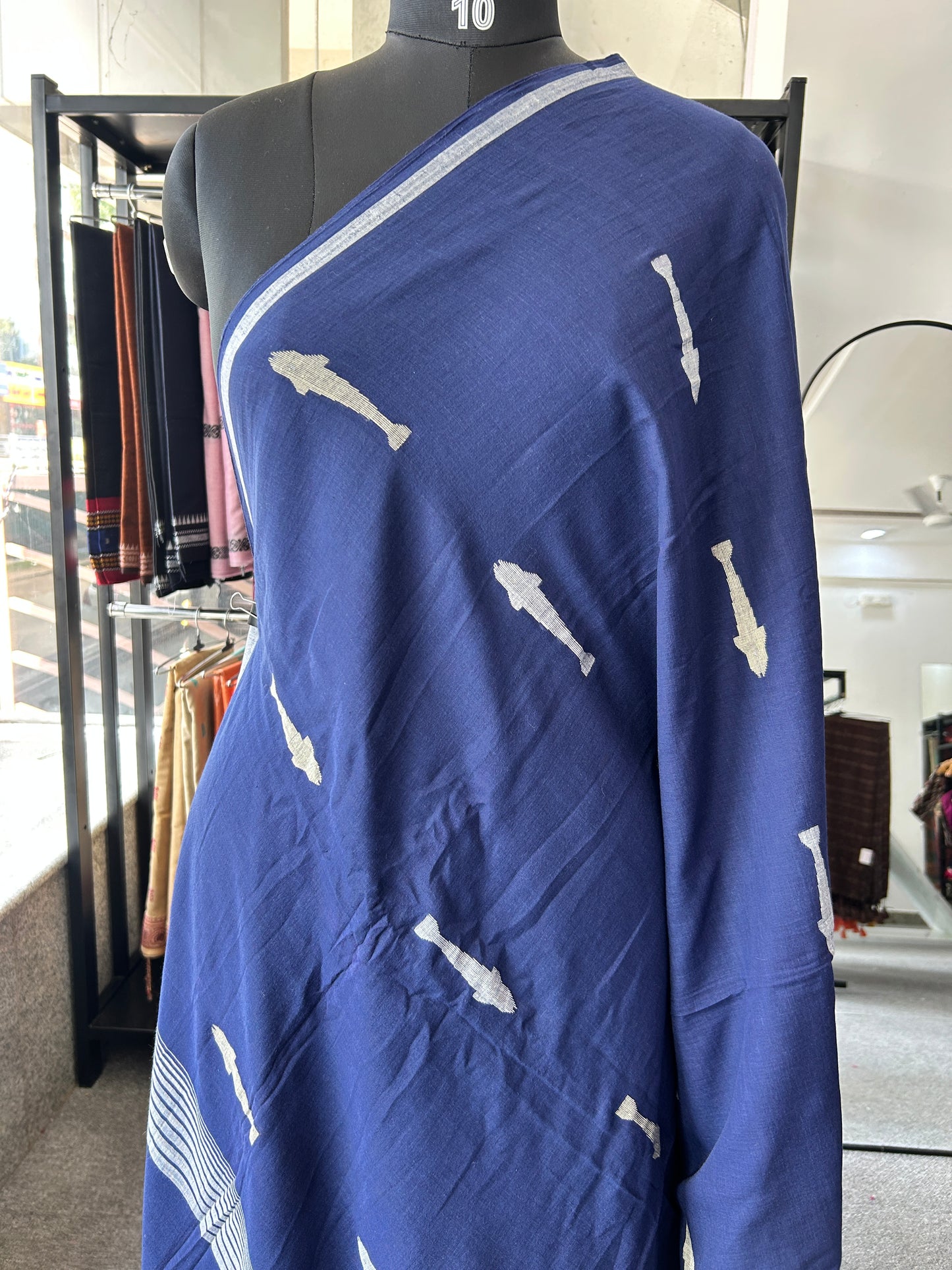 BLUE KHADI JAMDANI SAREE