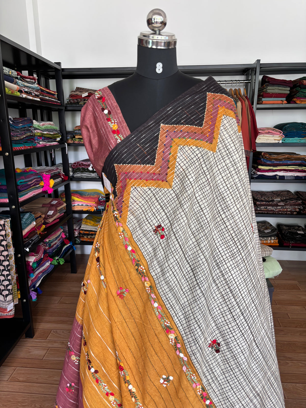 GREY  EMBROIDERED SAREE