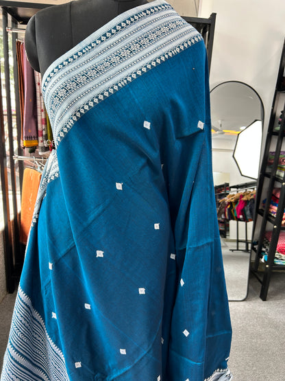 BLUE MERCERISED SAREE