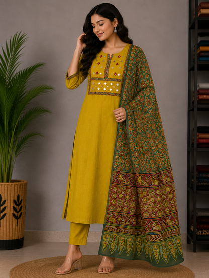 YELLOW COTTON SUIT