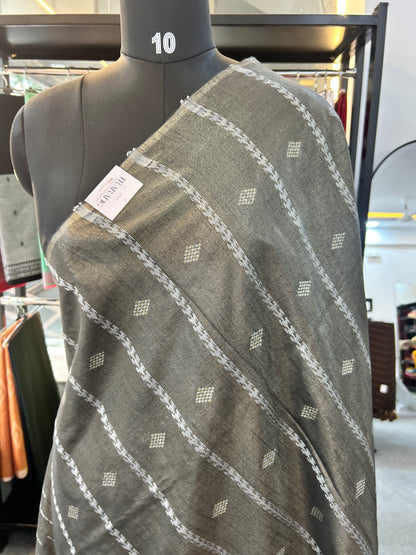 GREY TISSUE SAREE