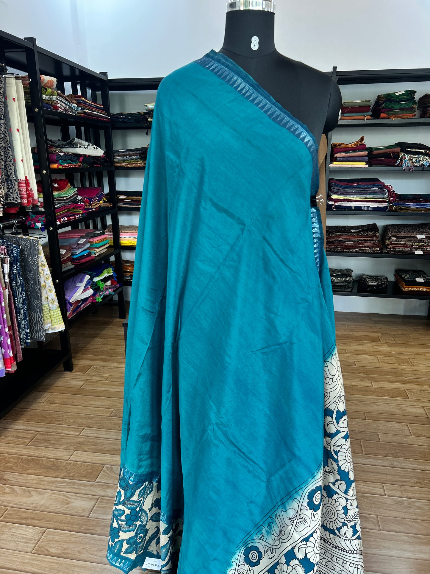 Blue kalamkari saree