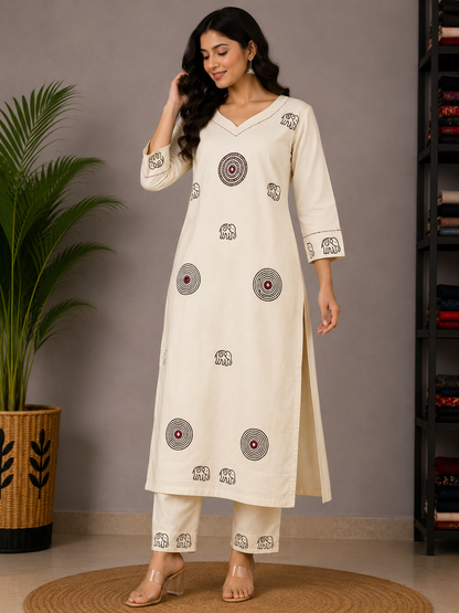WHITE COTTON SUIT