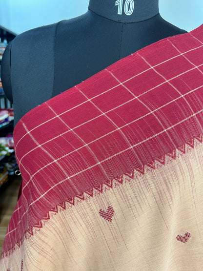 RED DHANIAKHALI SAREE