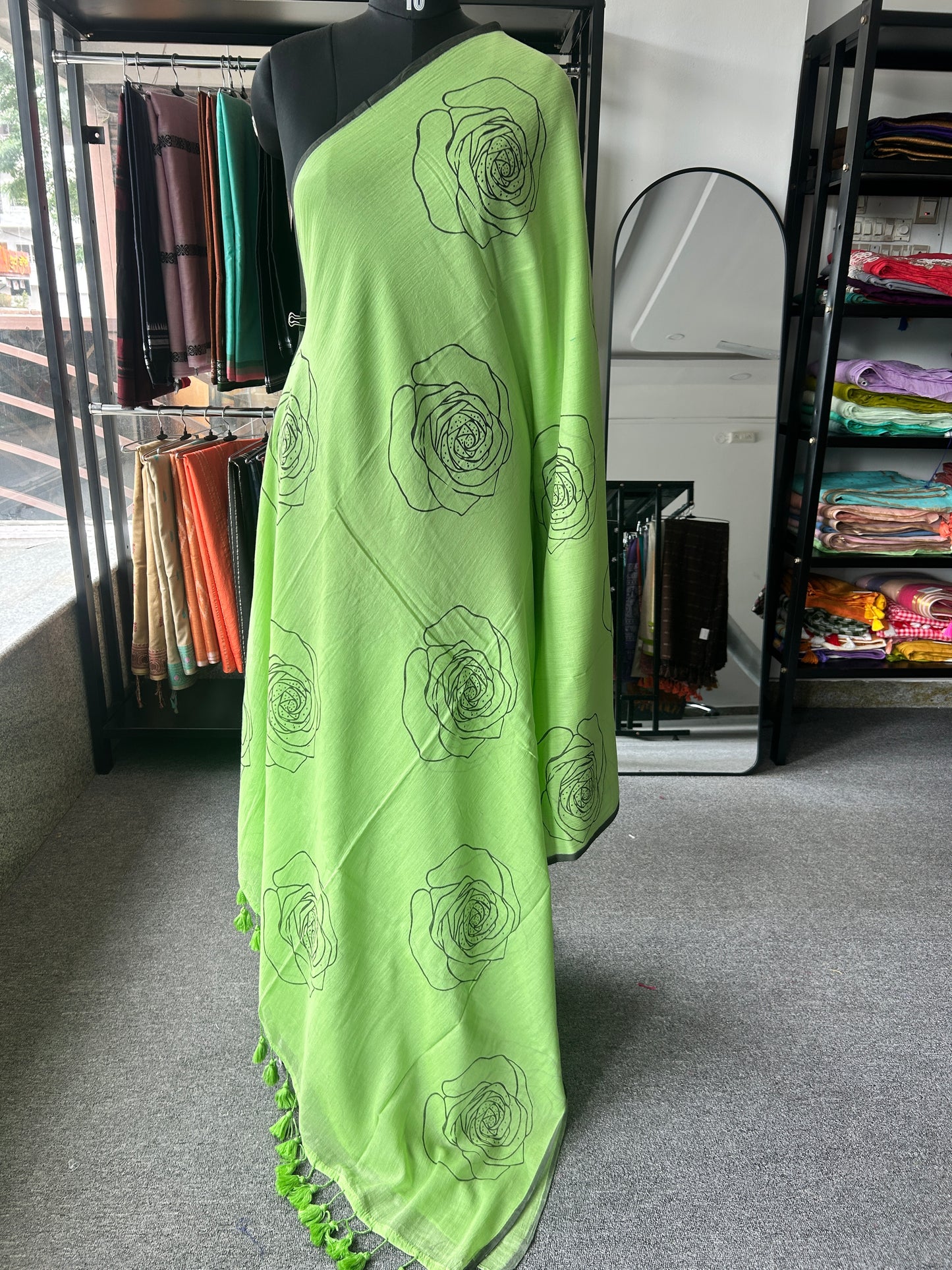 GREEN MUL SAREE
