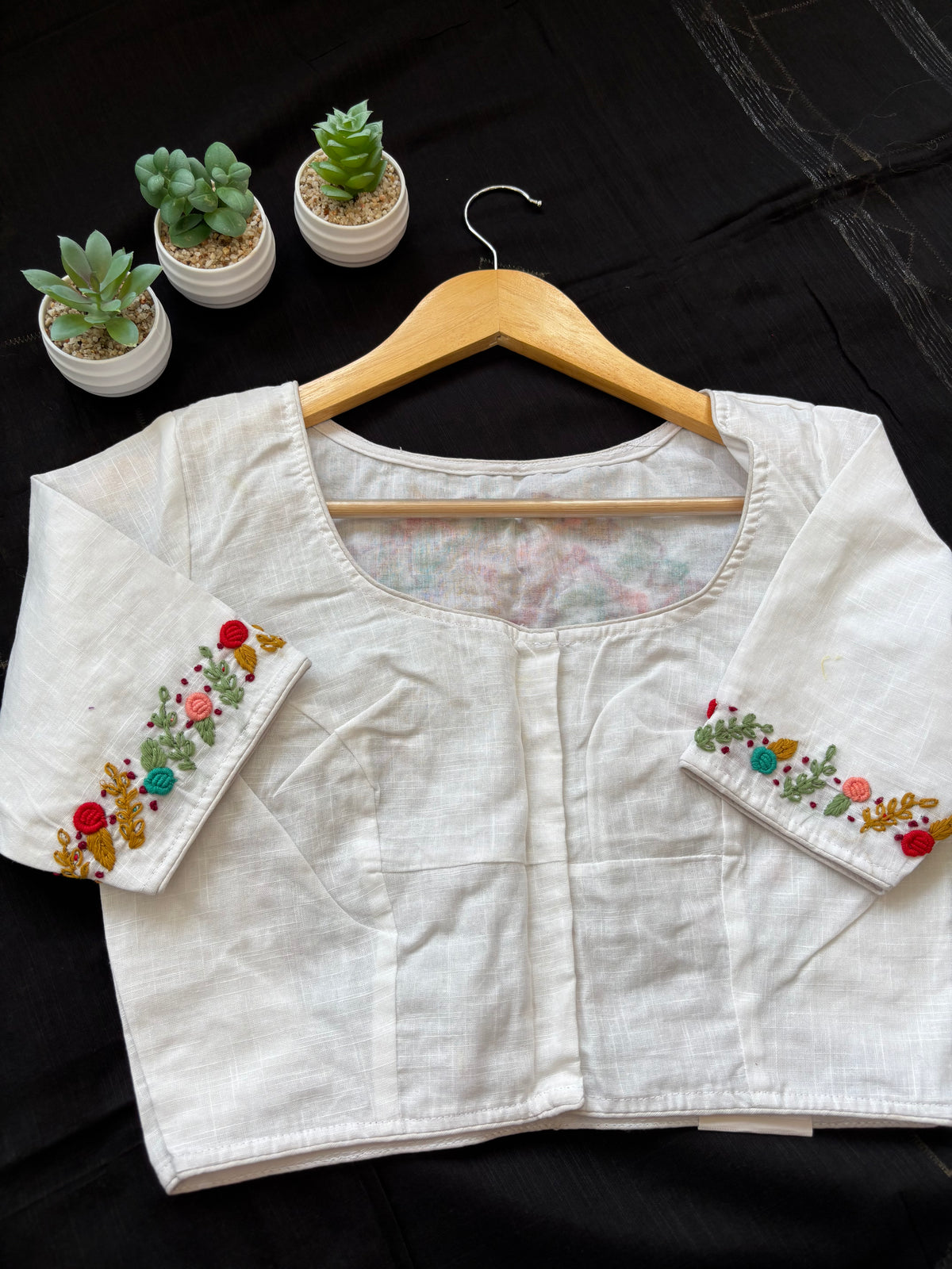 WHITE EMBROIDERED  BLOUSE