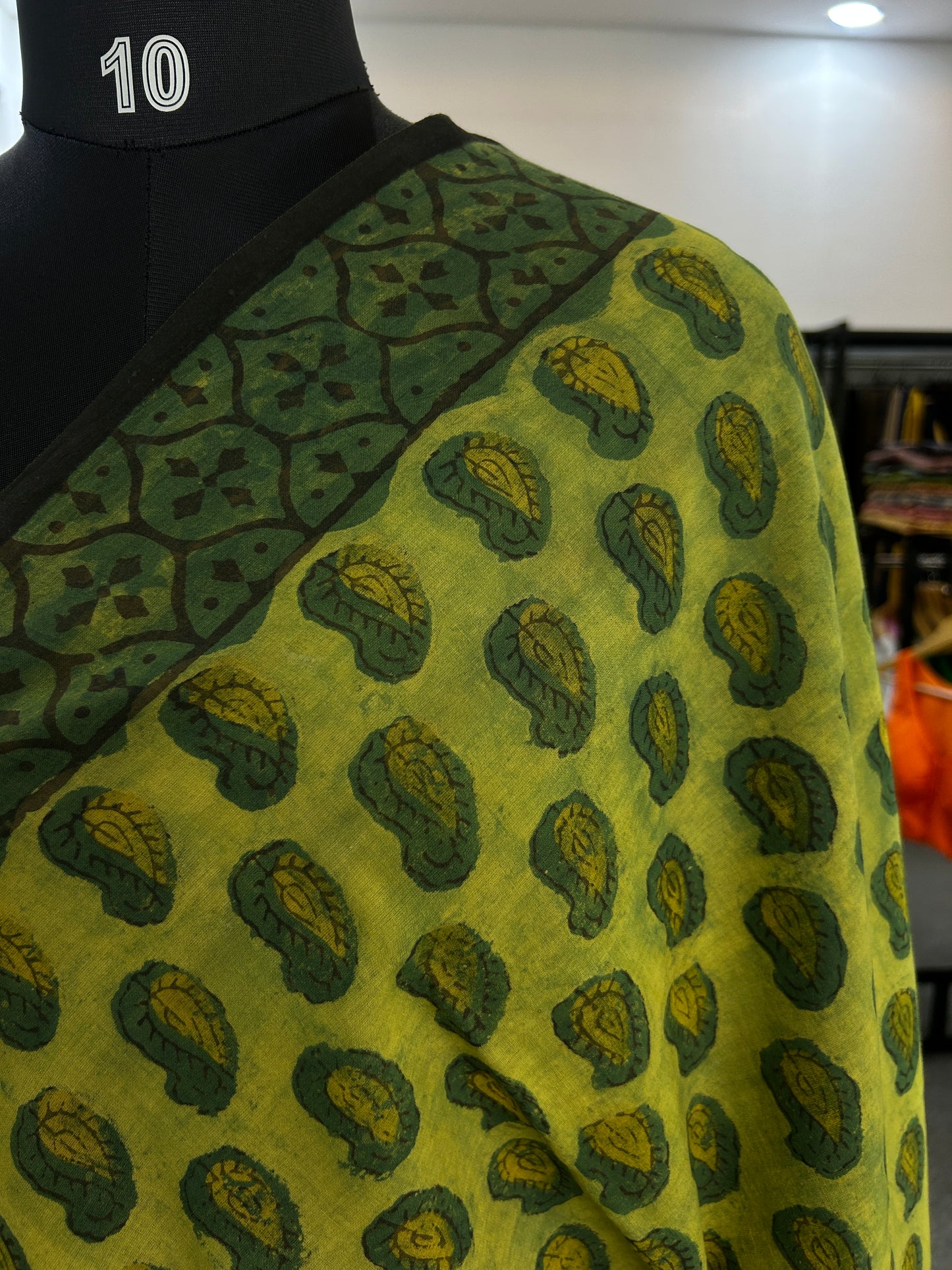 GREEN AJRAKH MUL SAREE