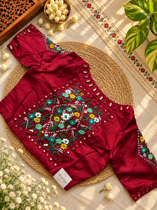 Maroon Embroidered blouse