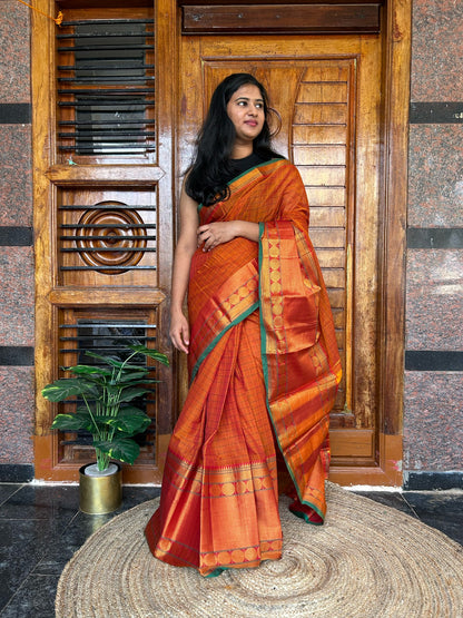 Orange Narayanpet saree.