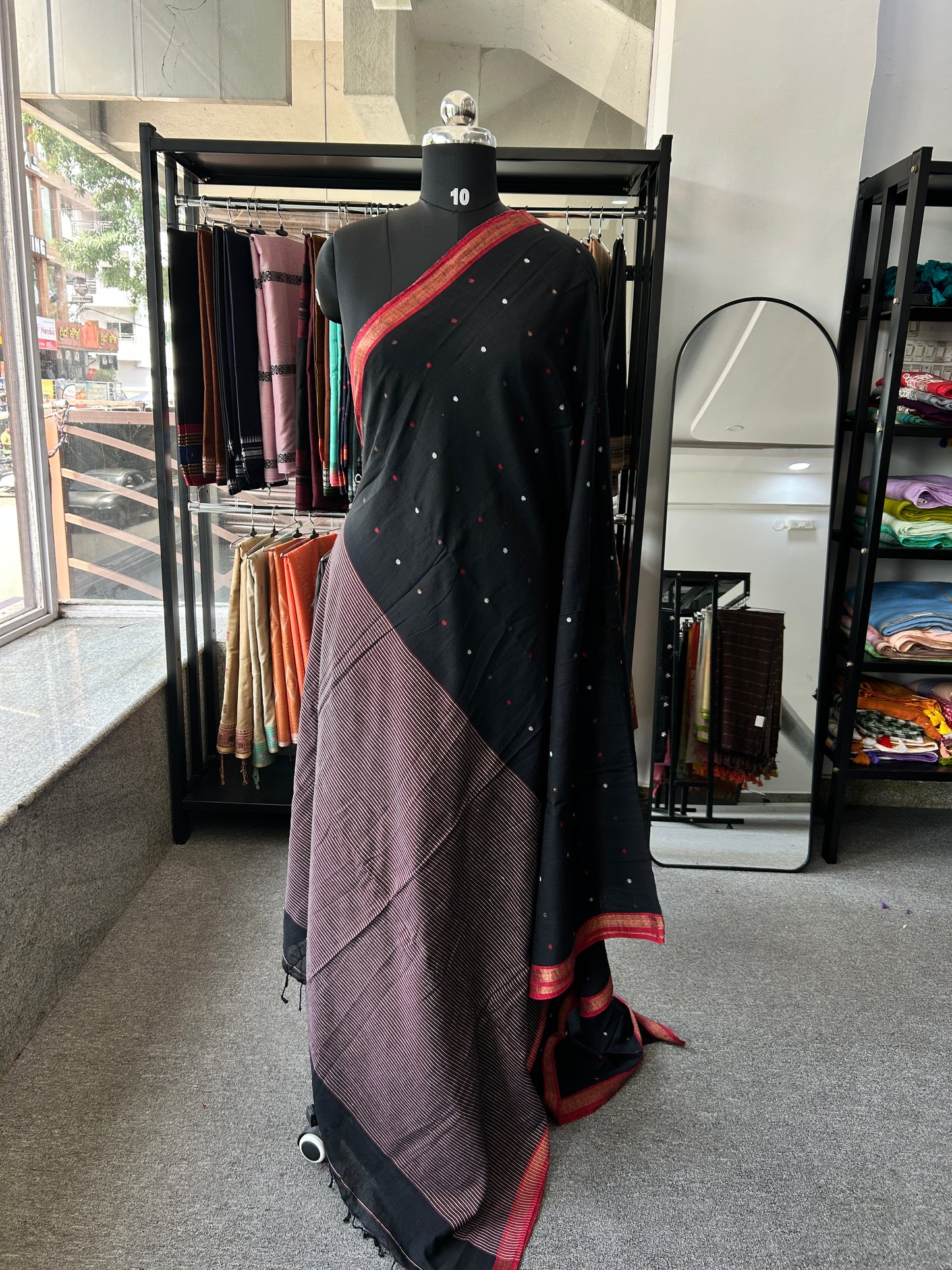 BLACK KHADI JAMDANI SAREE