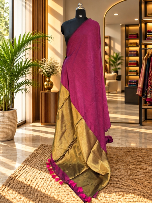 PINK MODAL COTTON SAREE