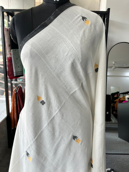 WHITE FLORAL JAMDANI