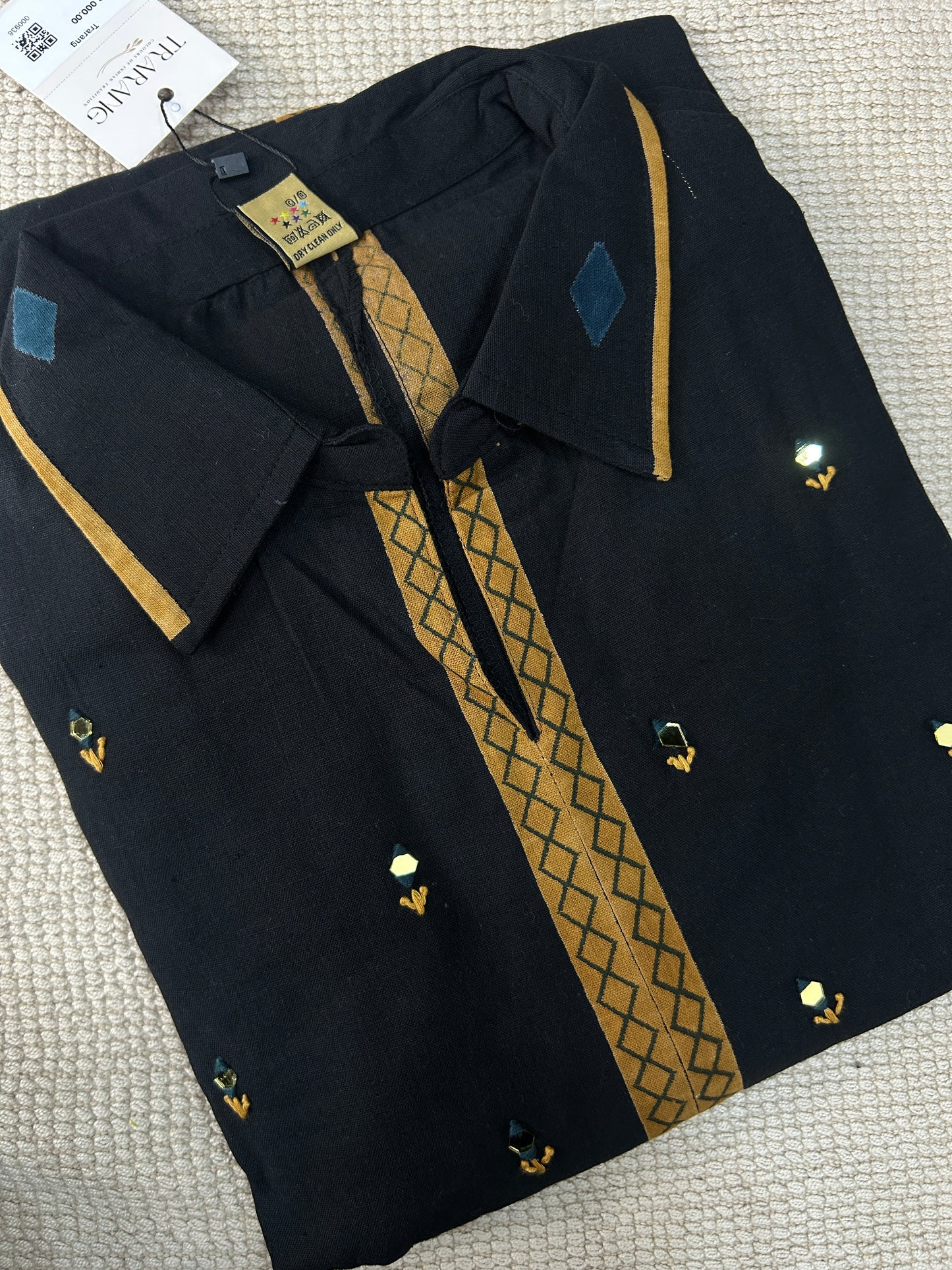 BLACK GAMTHI COTTON SUIT