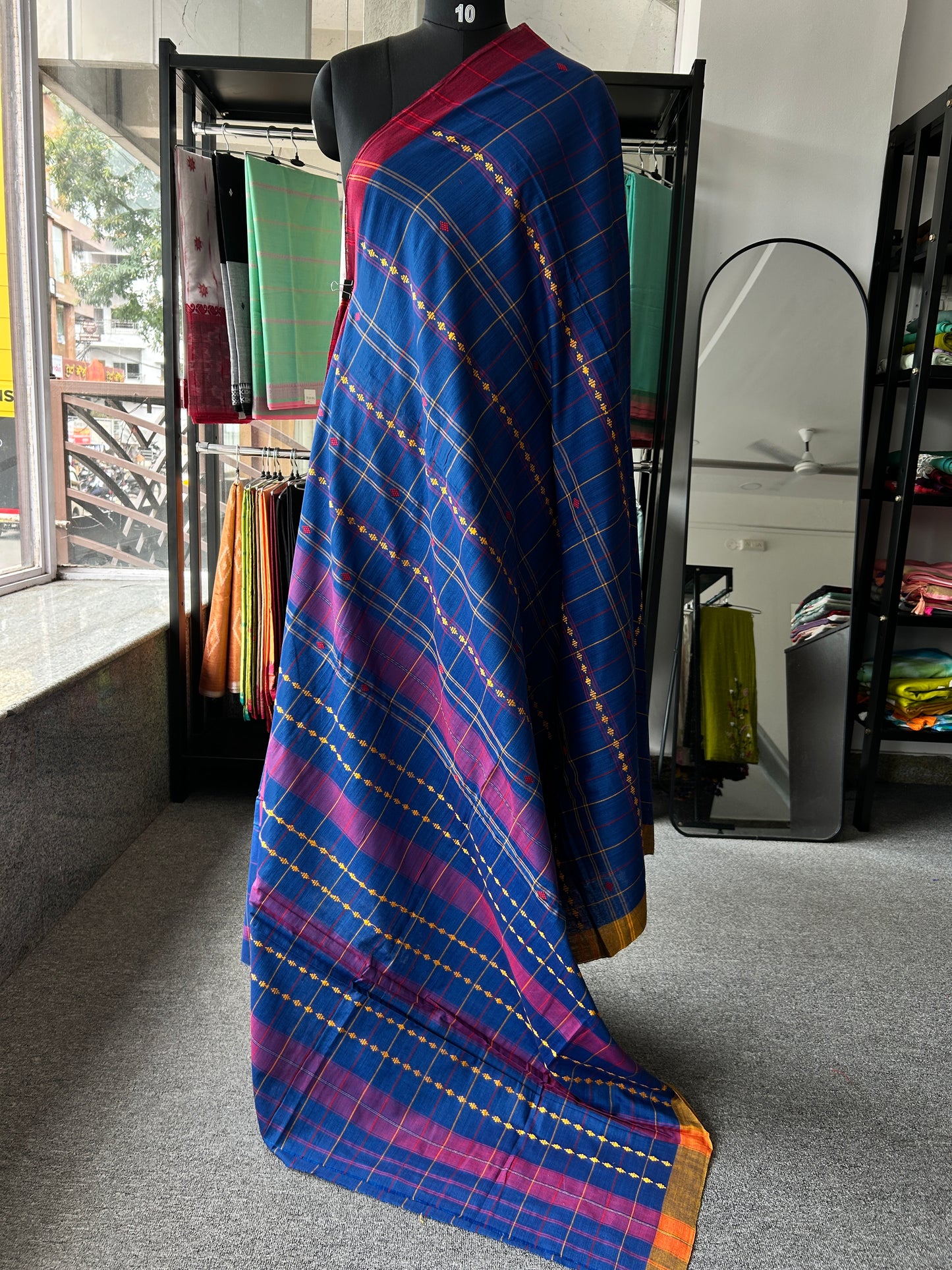 BLUE DHANIAKHALI SAREE