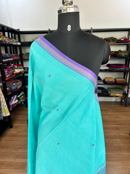 BLUE DHANIAKHALI SAREE