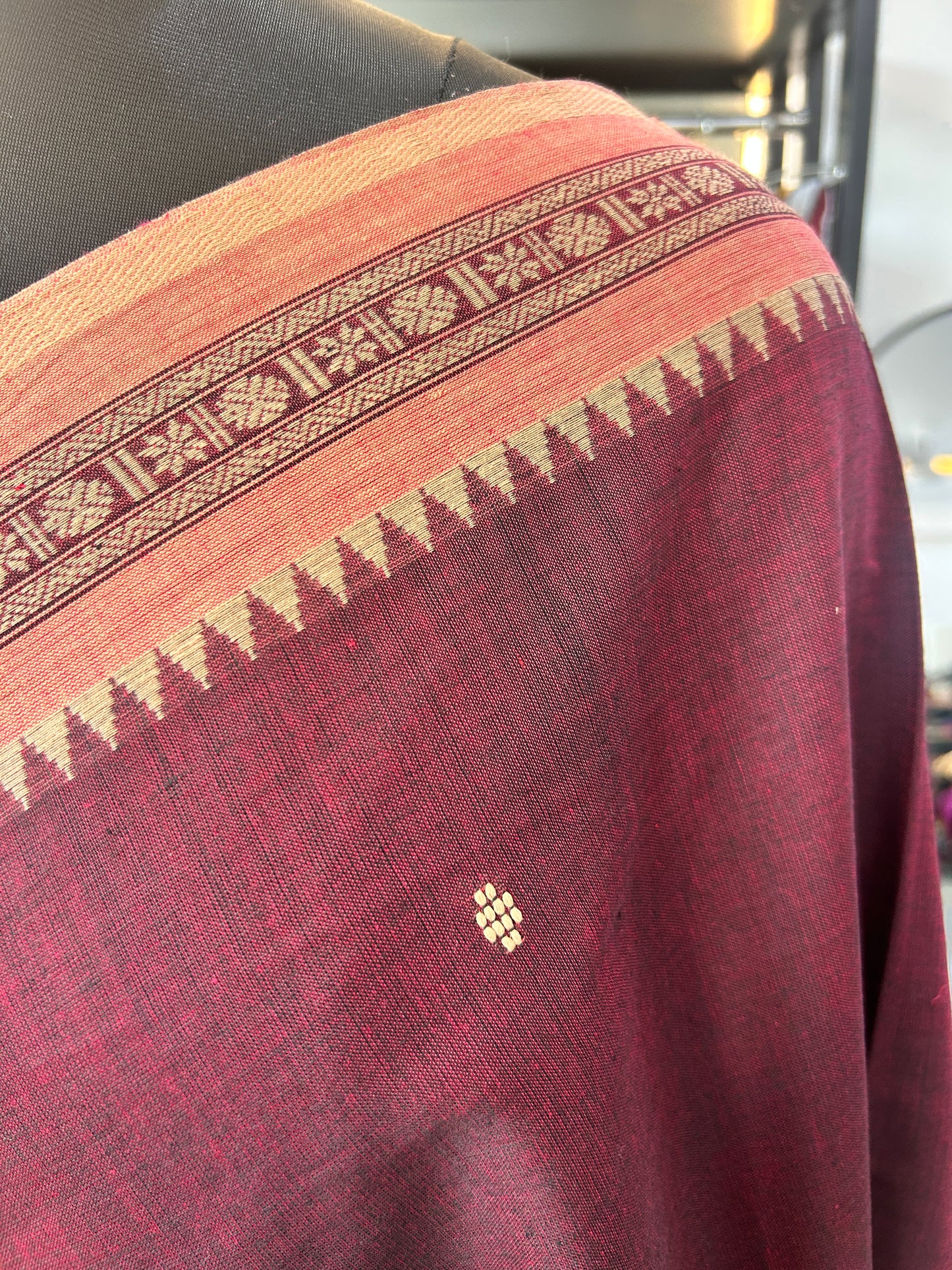 MARRON DHANIAKHALI SAREE