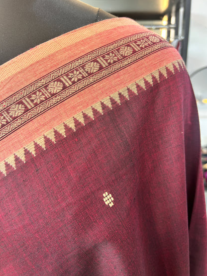 MARRON DHANIAKHALI SAREE