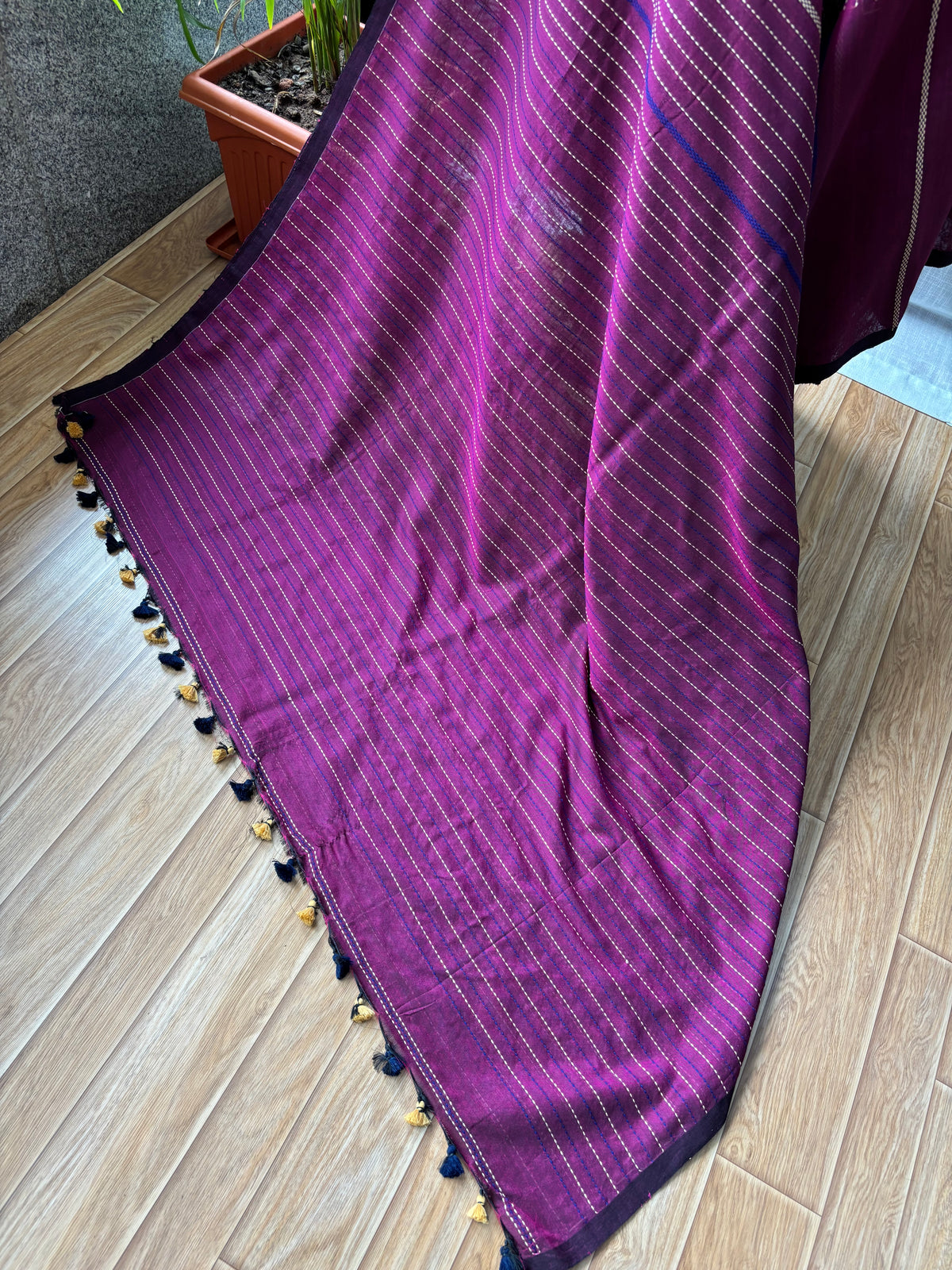 PURPLE MERCERISED SAREE