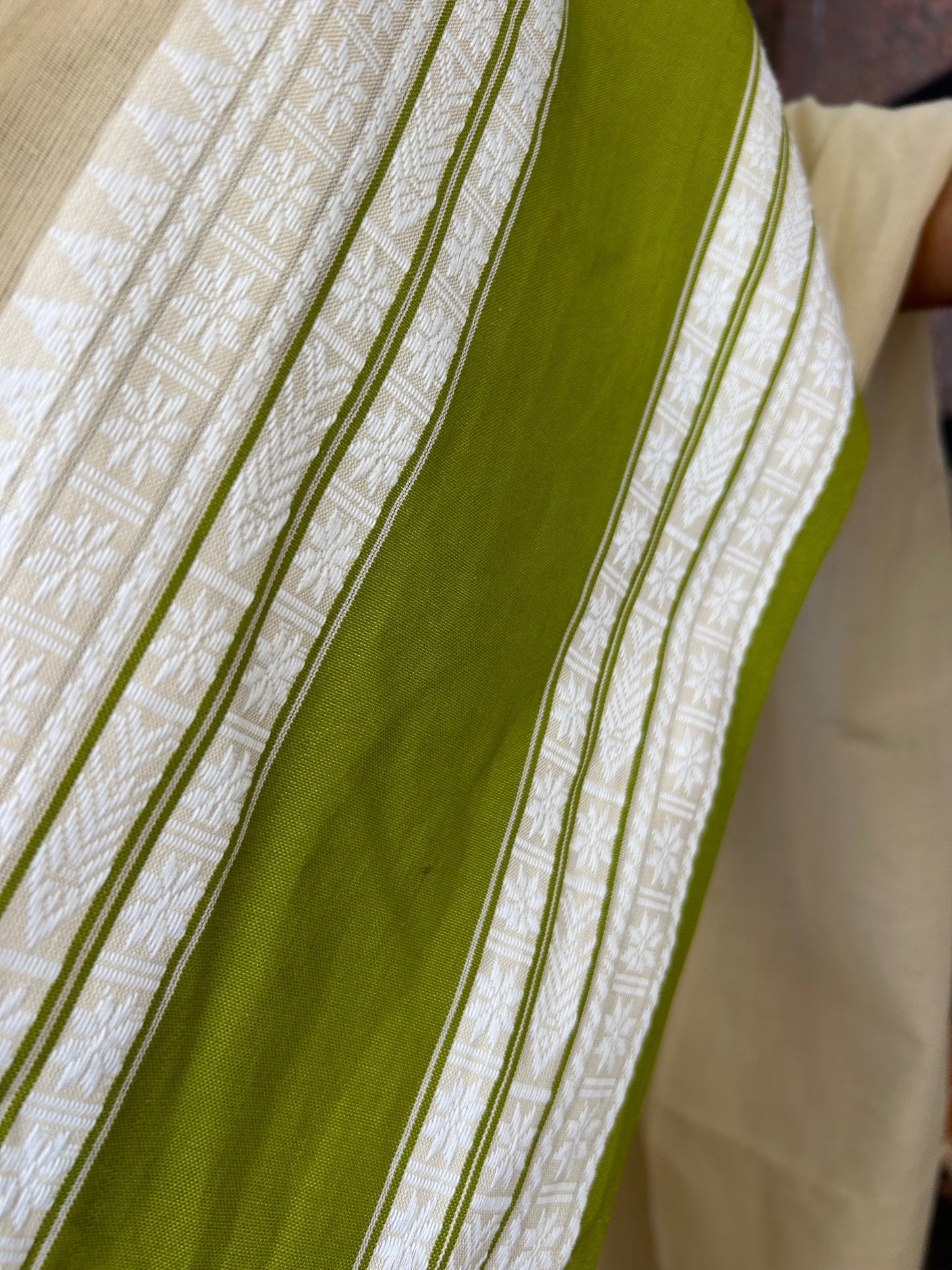 WHITE MERCERISED COTTON SAREE