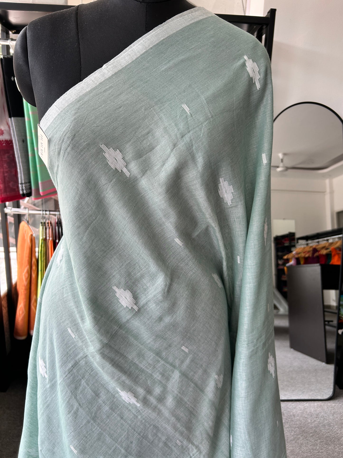 GREEN MUL JAMDANI SAREE