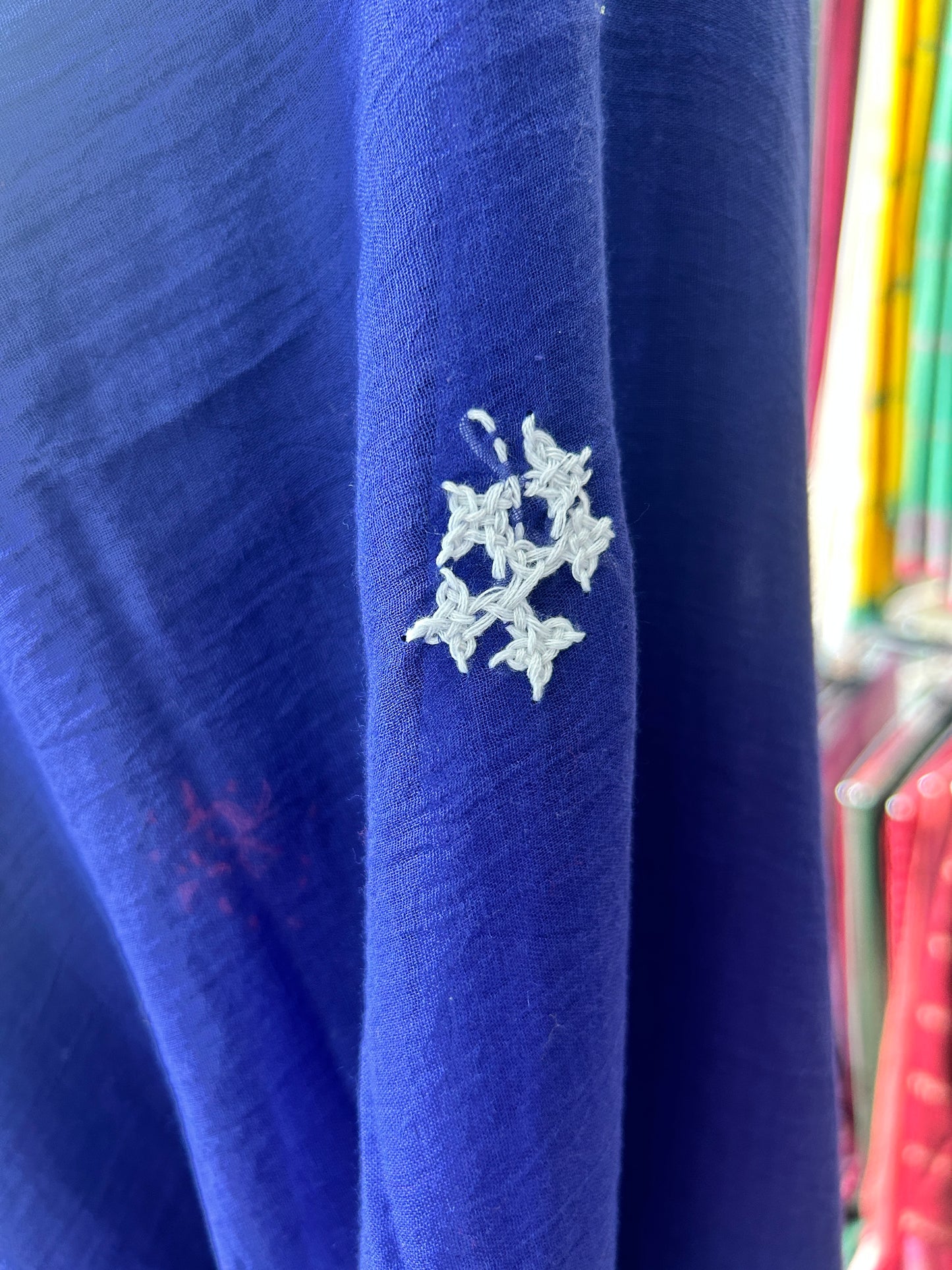BLUE KATHA MUL SAREE