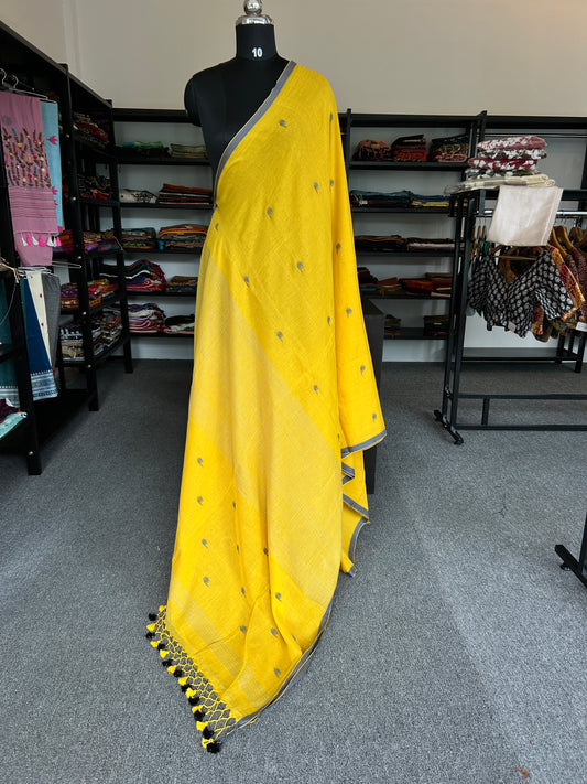 YELLOW JAMDANI SAREE