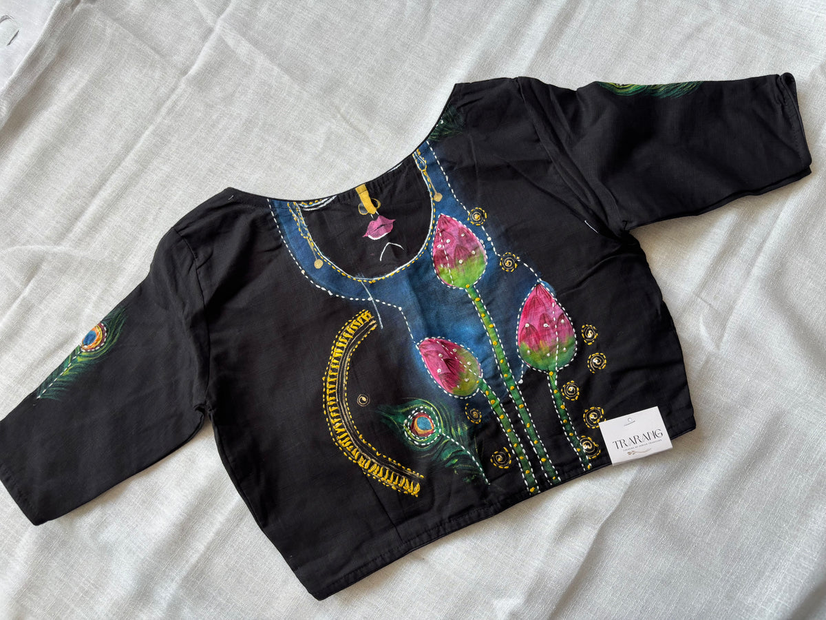 Black hand painted blouse