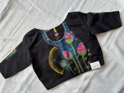 Black hand painted blouse