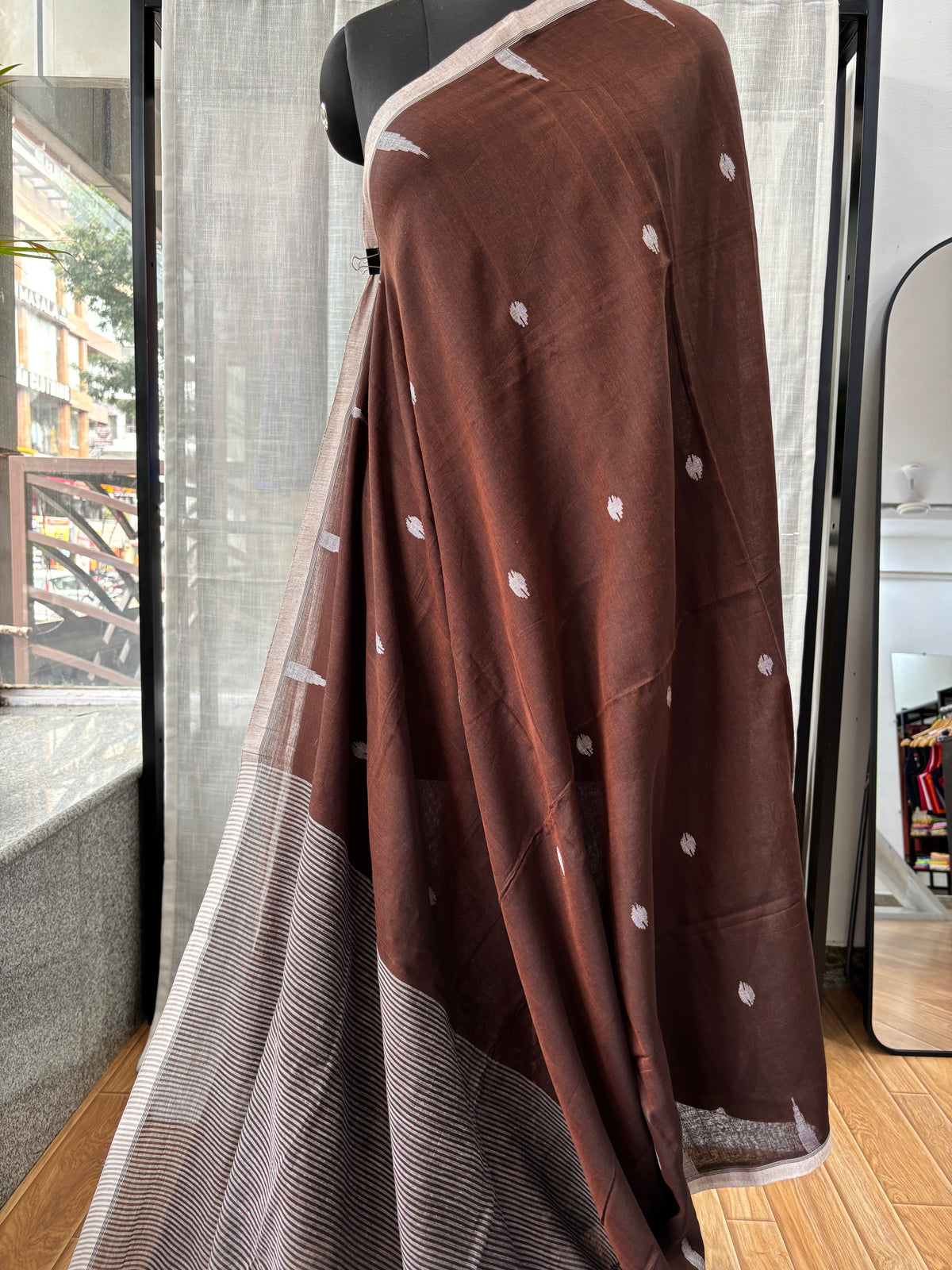 BROWN JAMDANI SAREE