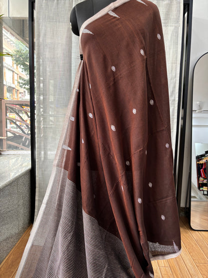 BROWN JAMDANI SAREE