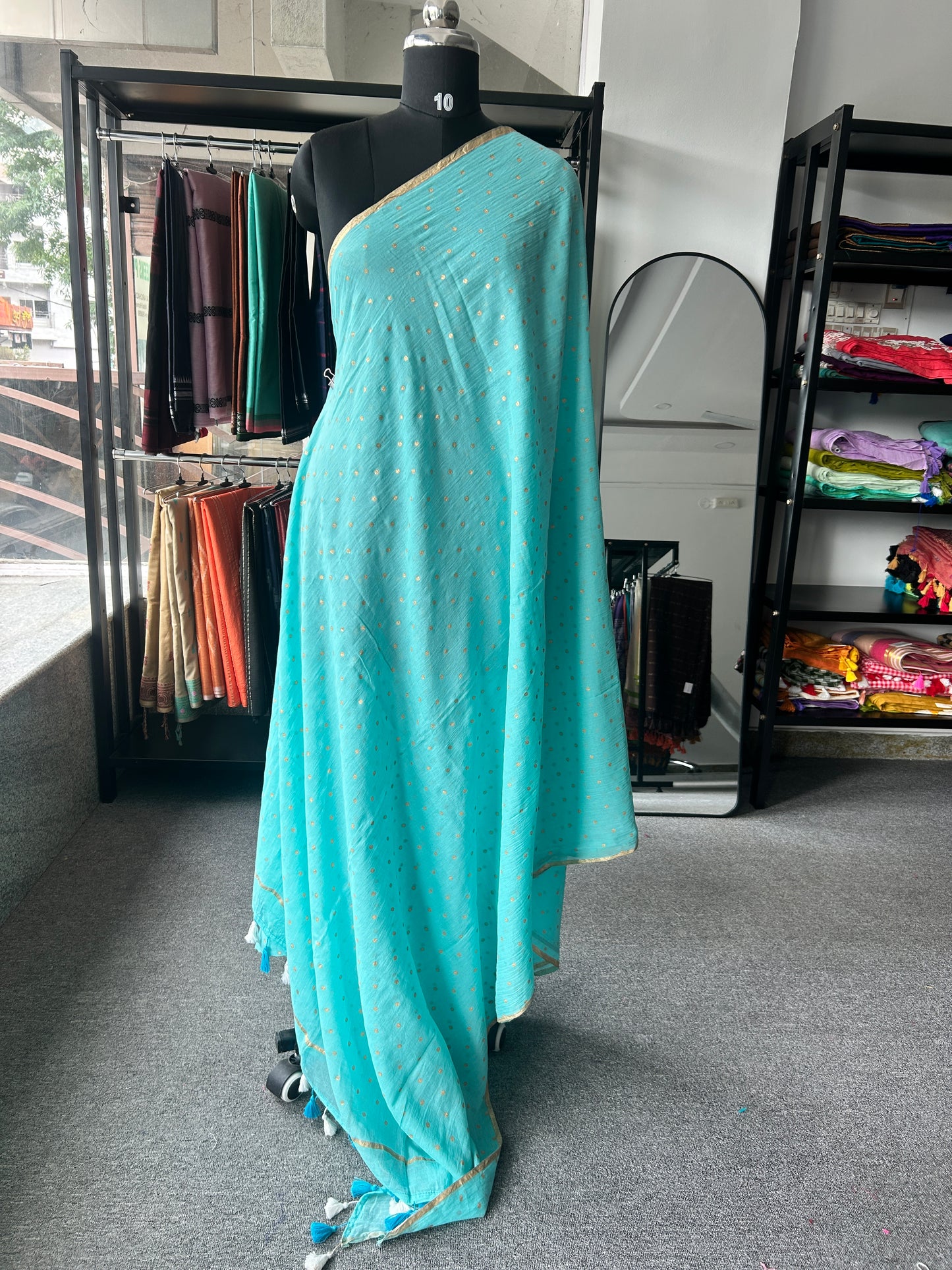 BLUE MUL SAREE